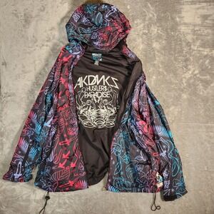 Vintage Akademiks Windbreaker‎ Men's 2XL Hustler$ Paradise Hip-Hop Jacket Y2K